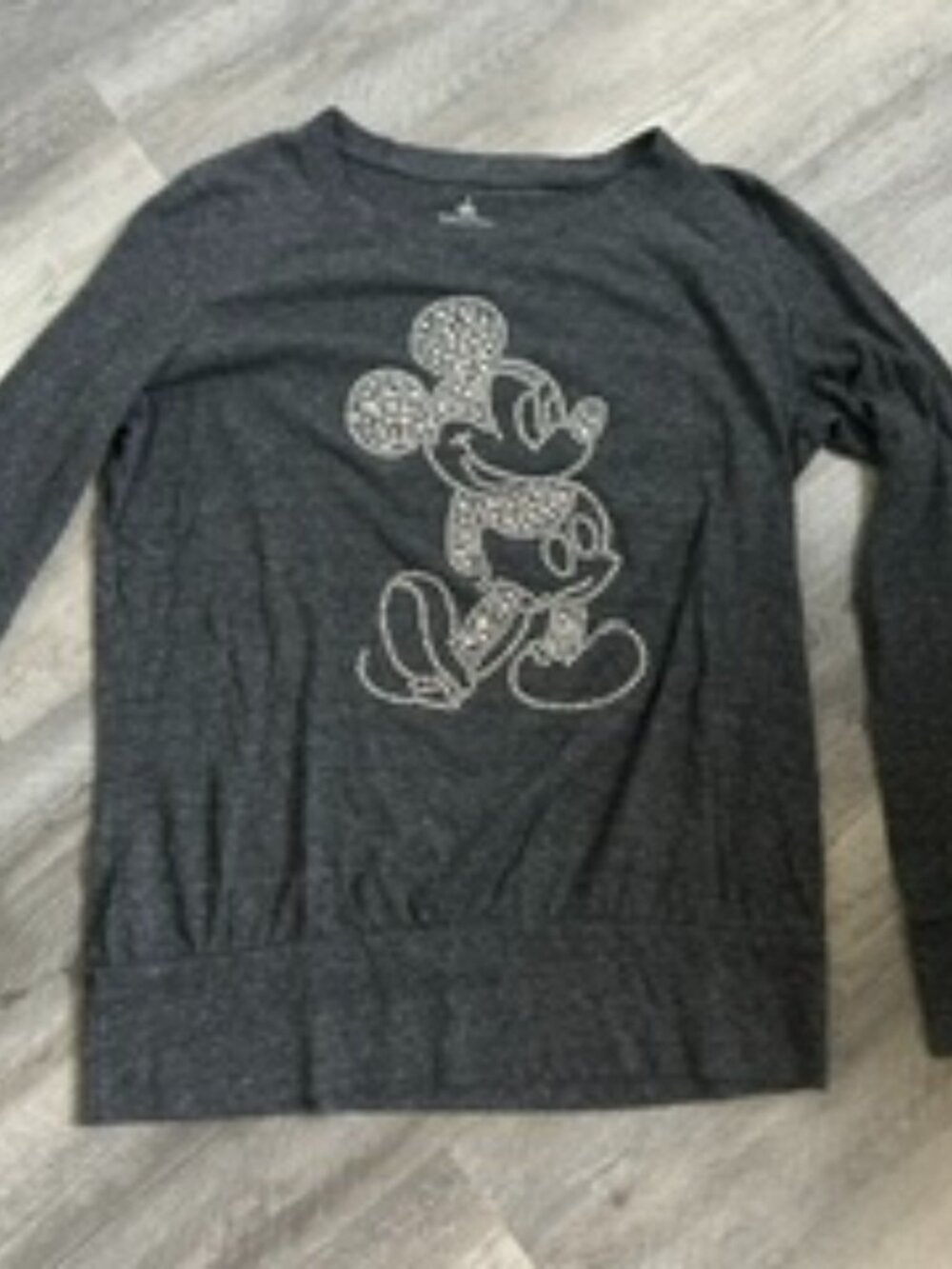 Disney Parks Mickey Mouse Studded Gray Pullover Women's XL